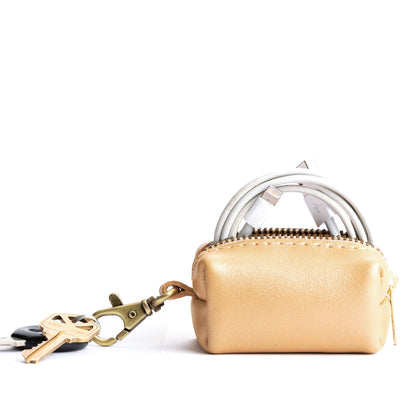 All Color: Champagne | Leather small keychain pouch