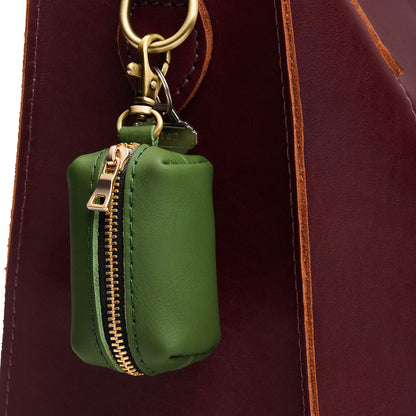Cactus | Leather small keychain pouch