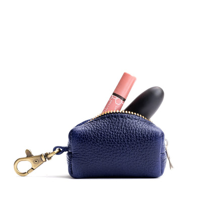Cobalt | Leather small keychain pouch