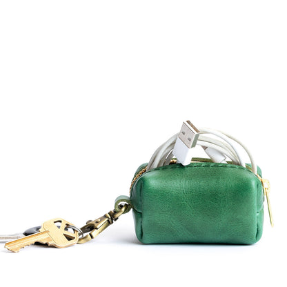 All Color: Cowboy Mint | Leather small keychain pouch