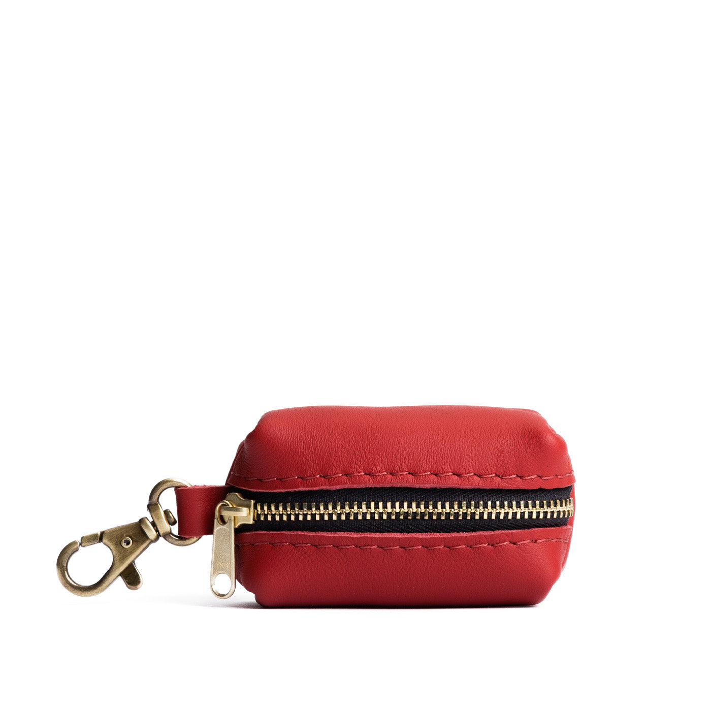 Crimson | Leather small keychain pouch