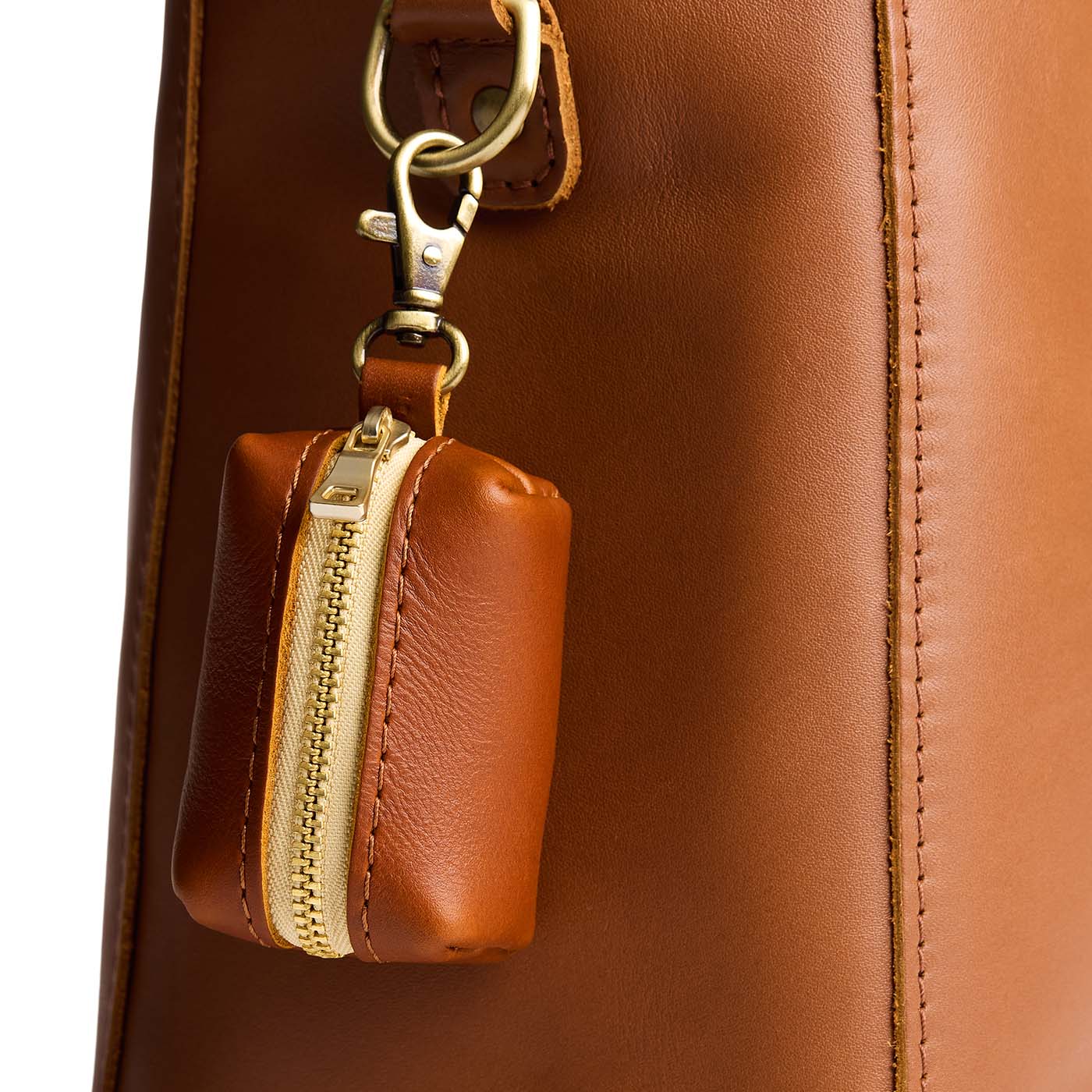 Honey | Leather small keychain pouch