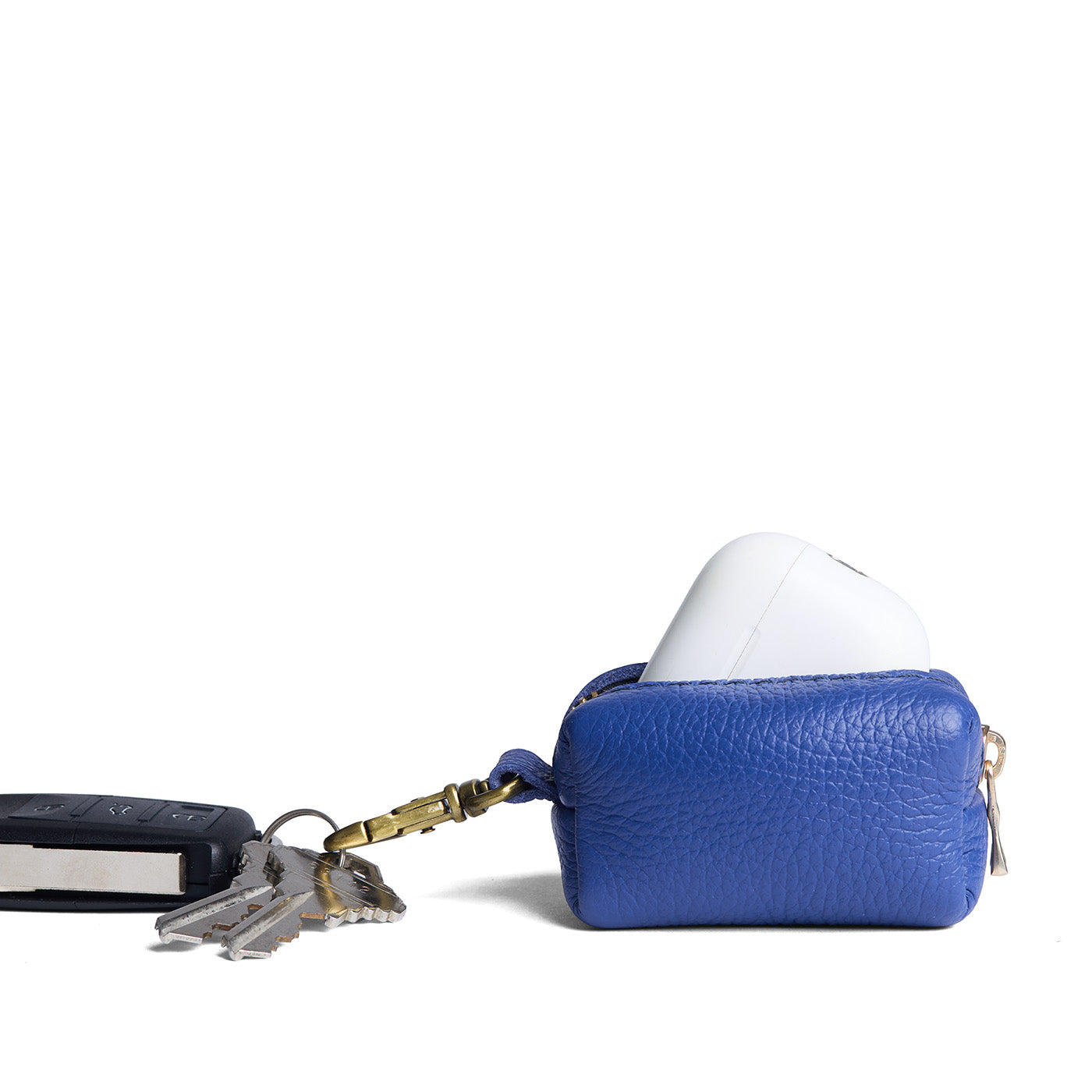 Molino Blue | Leather small keychain pouch