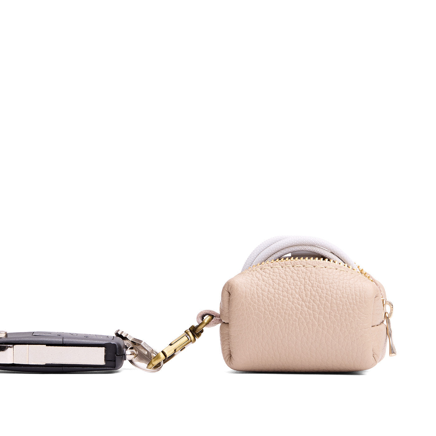 Oatmilk | Leather small keychain pouch