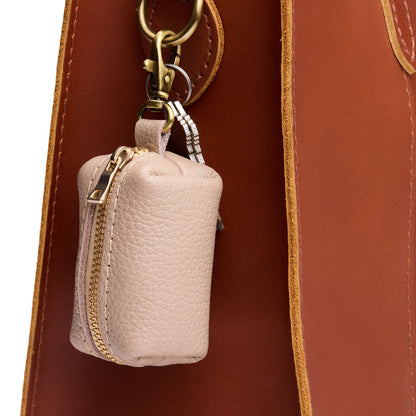 Oatmilk | Leather small keychain pouch