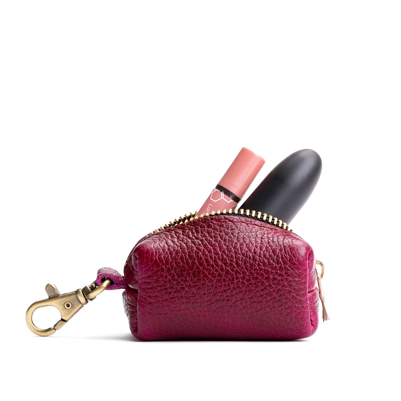 Orchid | Leather small keychain pouch