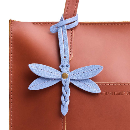 Aster | Dragonfly shaped leather charm tassel