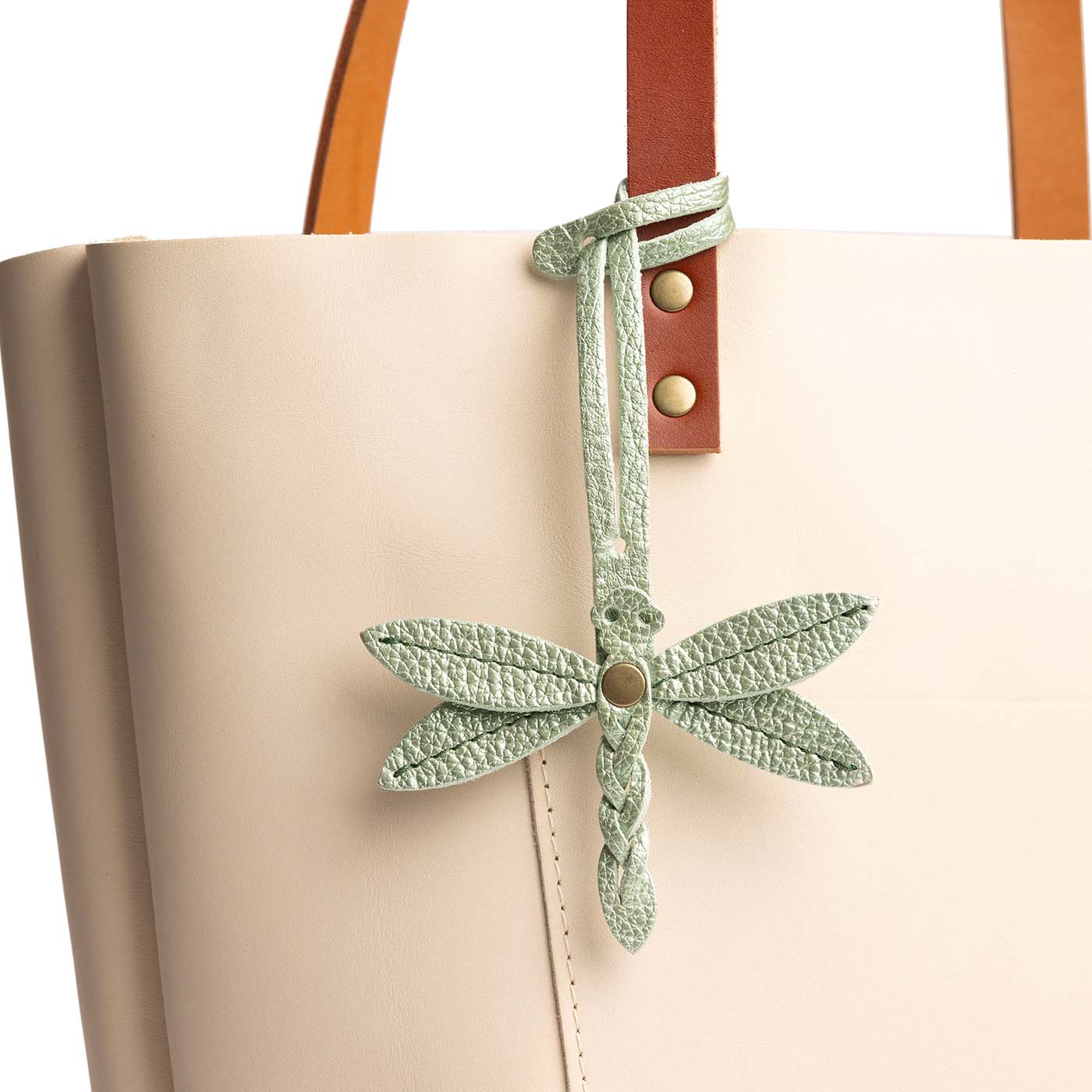 Beetle | Dragonfly shaped leather charm tassel