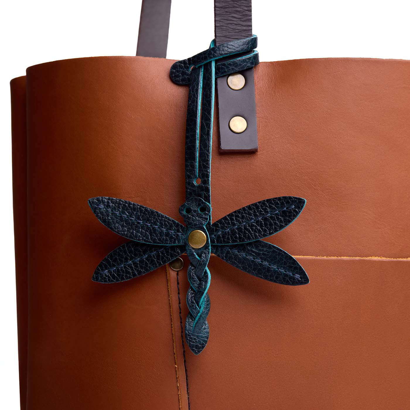 Boreal | Dragonfly shaped leather charm tassel