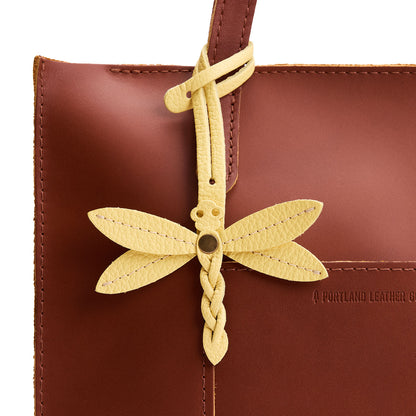 Butter Bliss | Dragonfly shaped leather charm tassel
