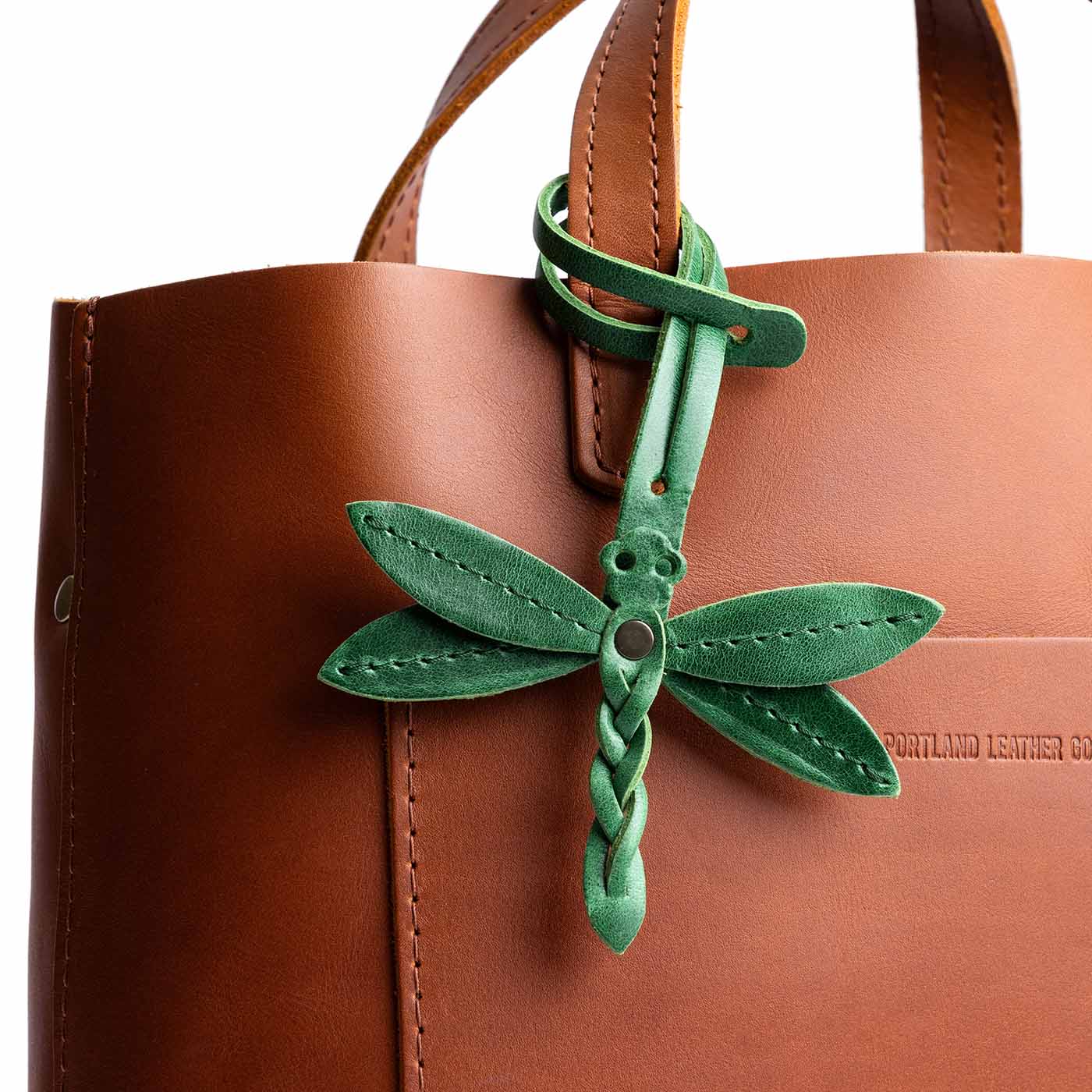 Cowboy Mint | Dragonfly shaped leather charm tassel