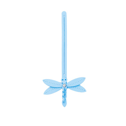 Glacial Blue | Dragonfly shaped leather charm tassel