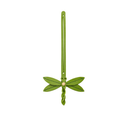 Green Apple | Dragonfly shaped leather charm tassel
