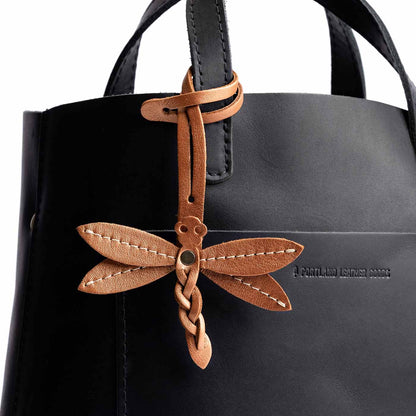 Hava | Dragonfly shaped leather charm tassel