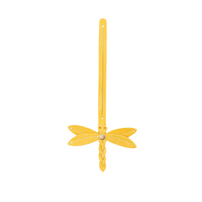 Hello Yellow | Dragonfly shaped leather charm tassel