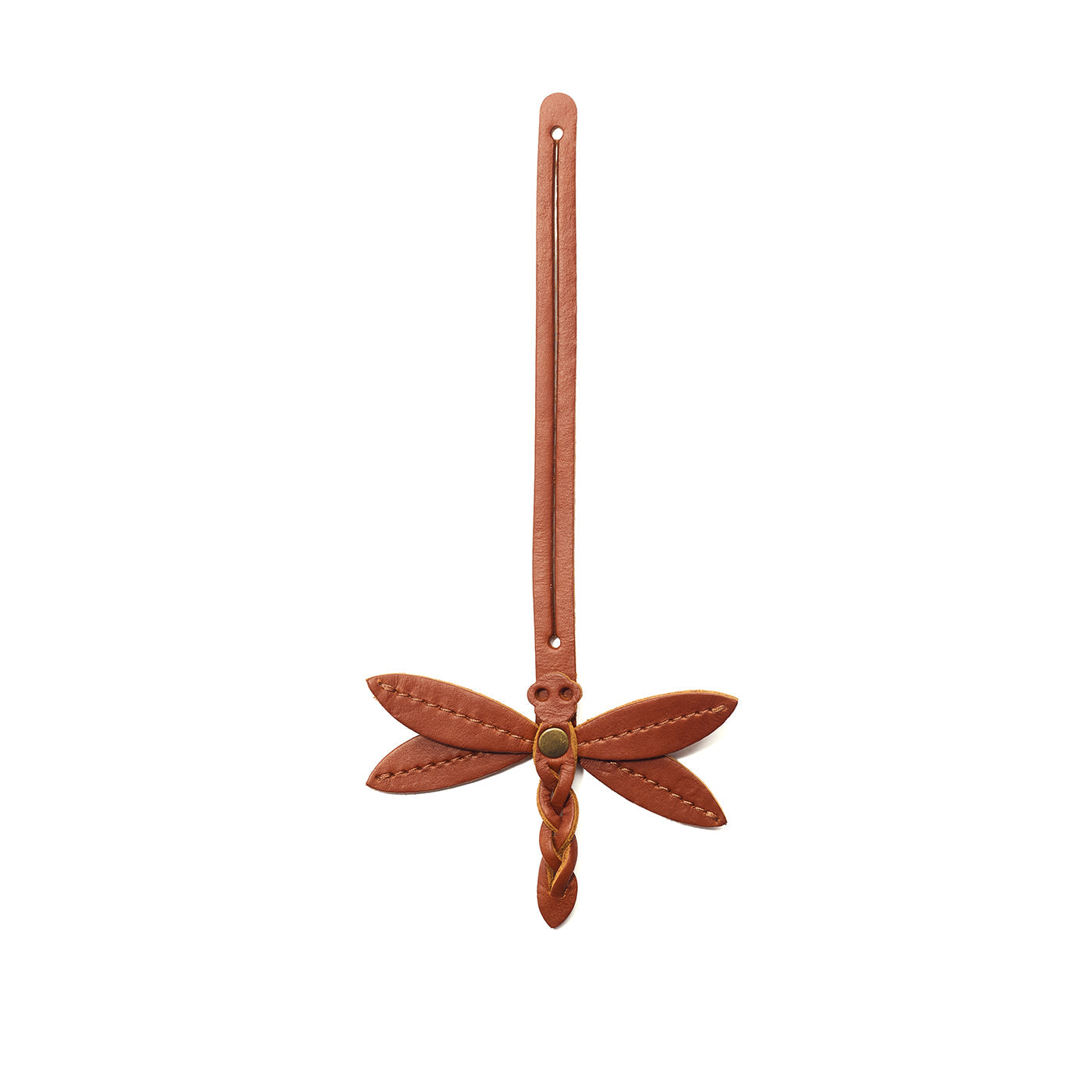 Honey | Dragonfly shaped leather charm tassel