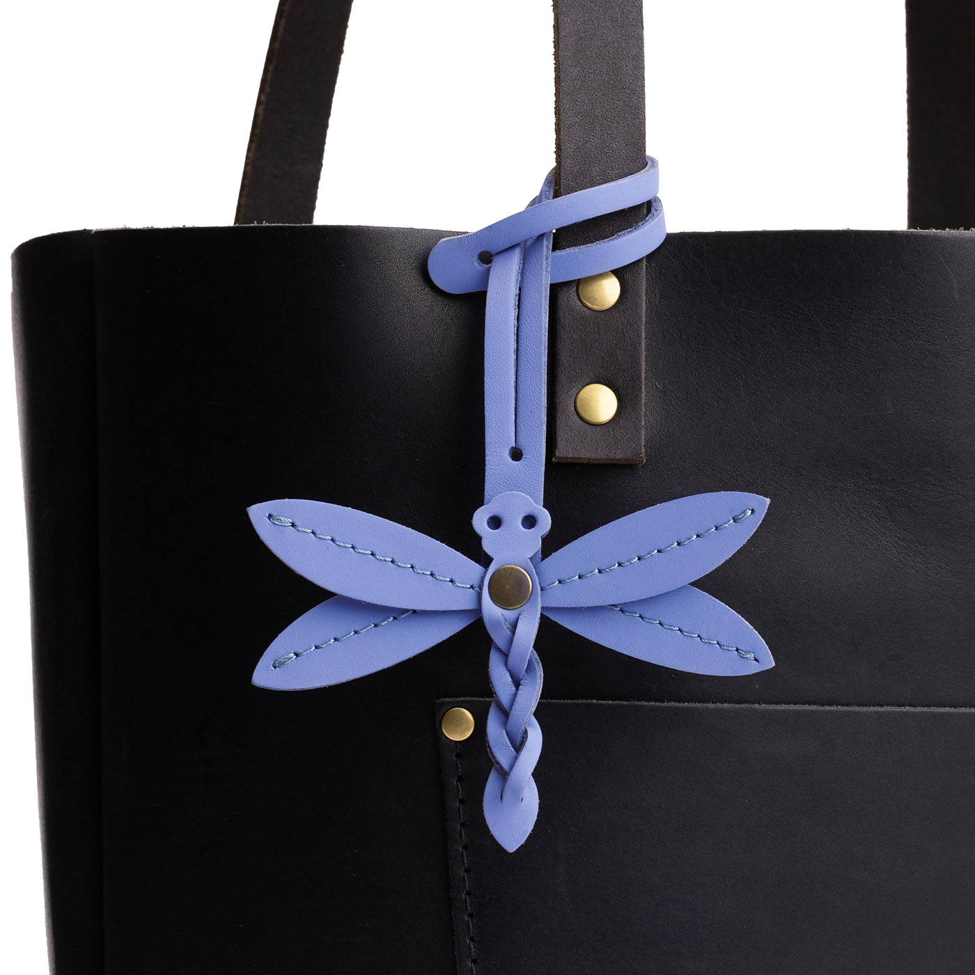 Jacaranda | Dragonfly shaped leather charm tassel