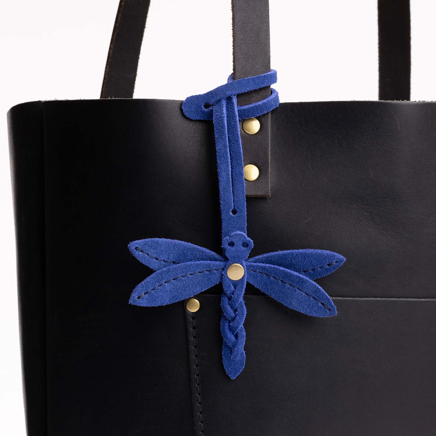 Joni Blue | Dragonfly shaped leather charm tassel