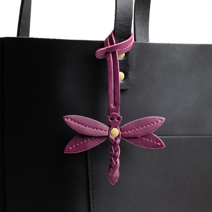 Lollipop | Dragonfly shaped leather charm tassel