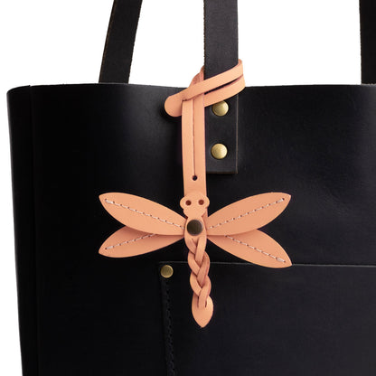 Mamey | Dragonfly shaped leather charm tassel