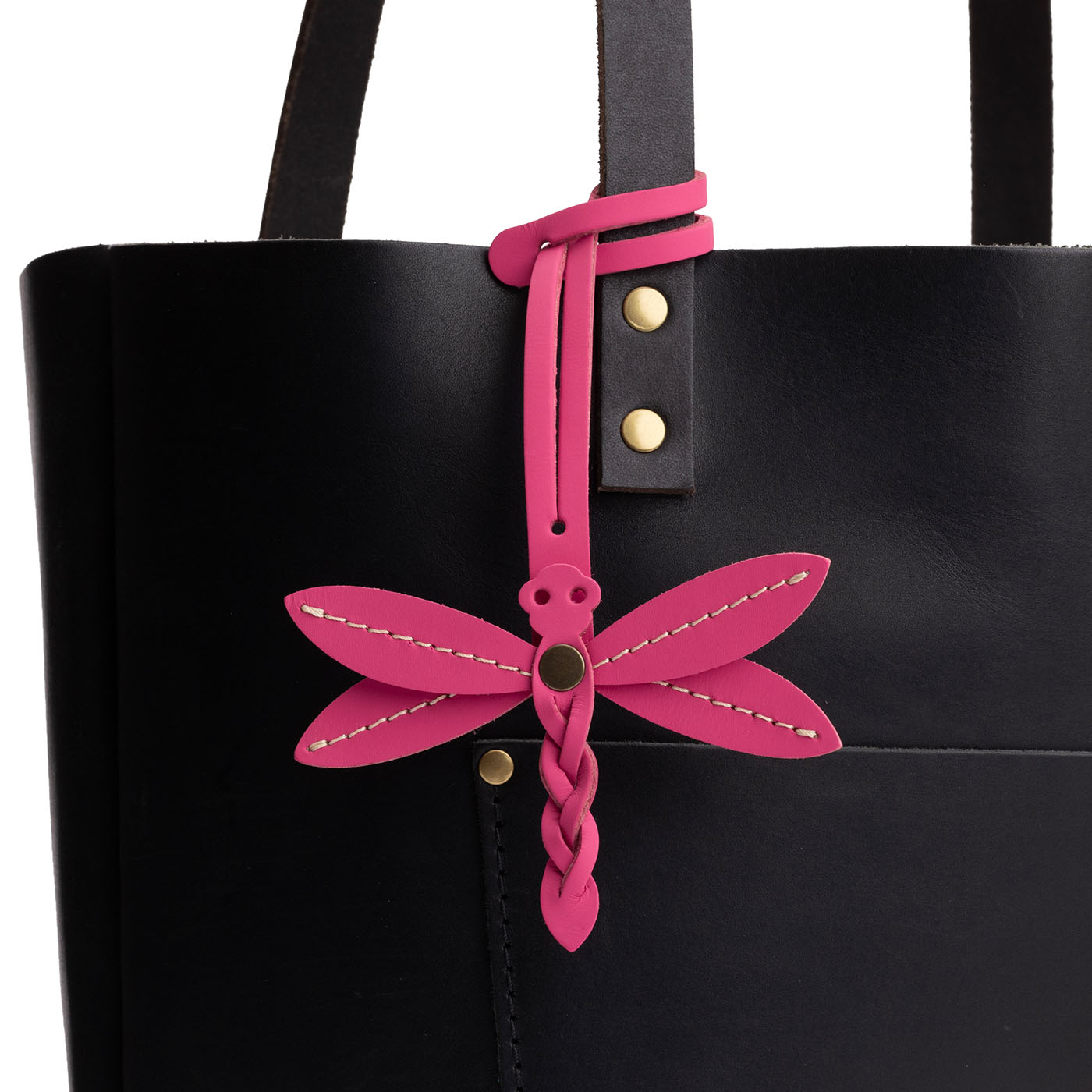 Margot | Dragonfly shaped leather charm tassel