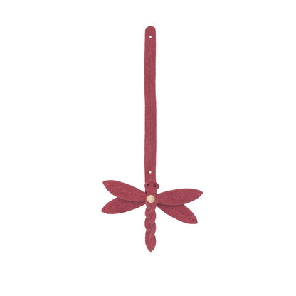 Red Panda | Dragonfly shaped leather charm tassel
