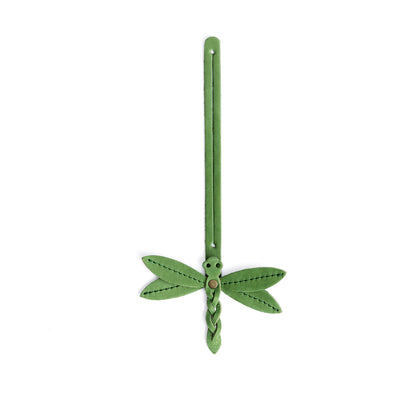 Succulent | Dragonfly shaped leather charm tassel