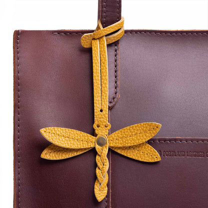 Sunshine | Dragonfly shaped leather charm tassel