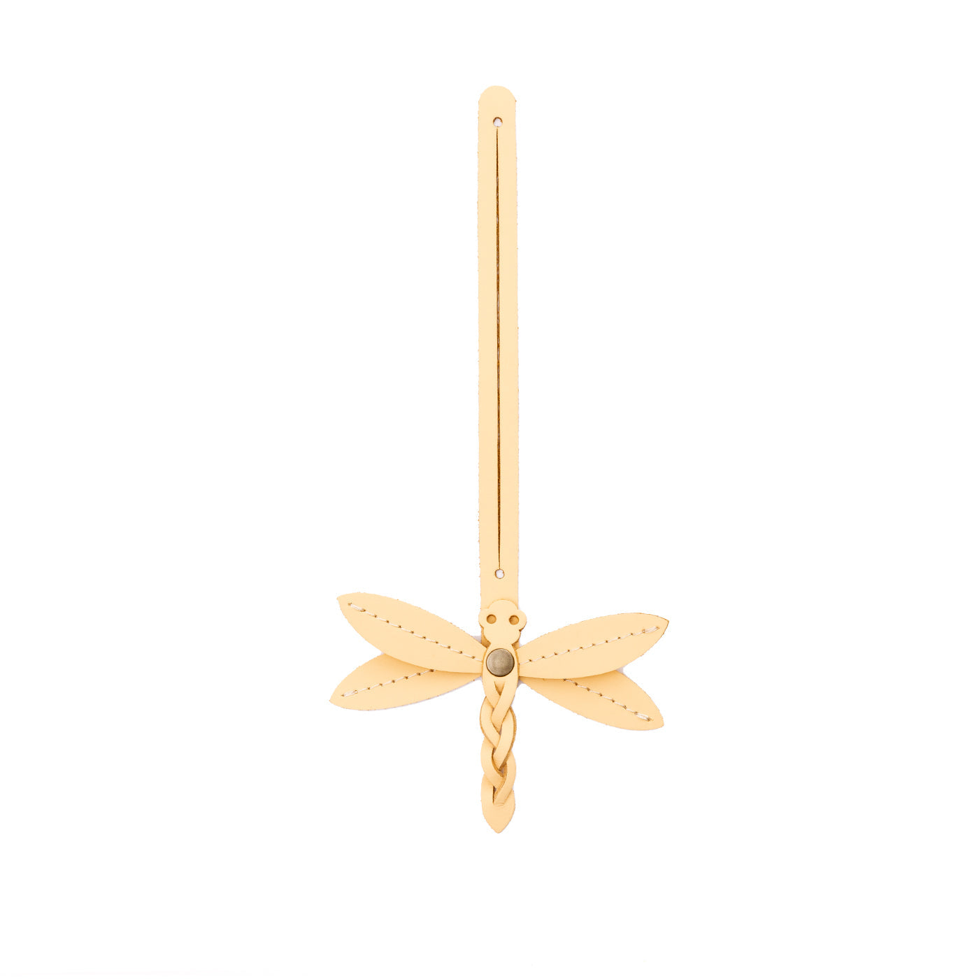 Vanilla | Dragonfly shaped leather charm tassel