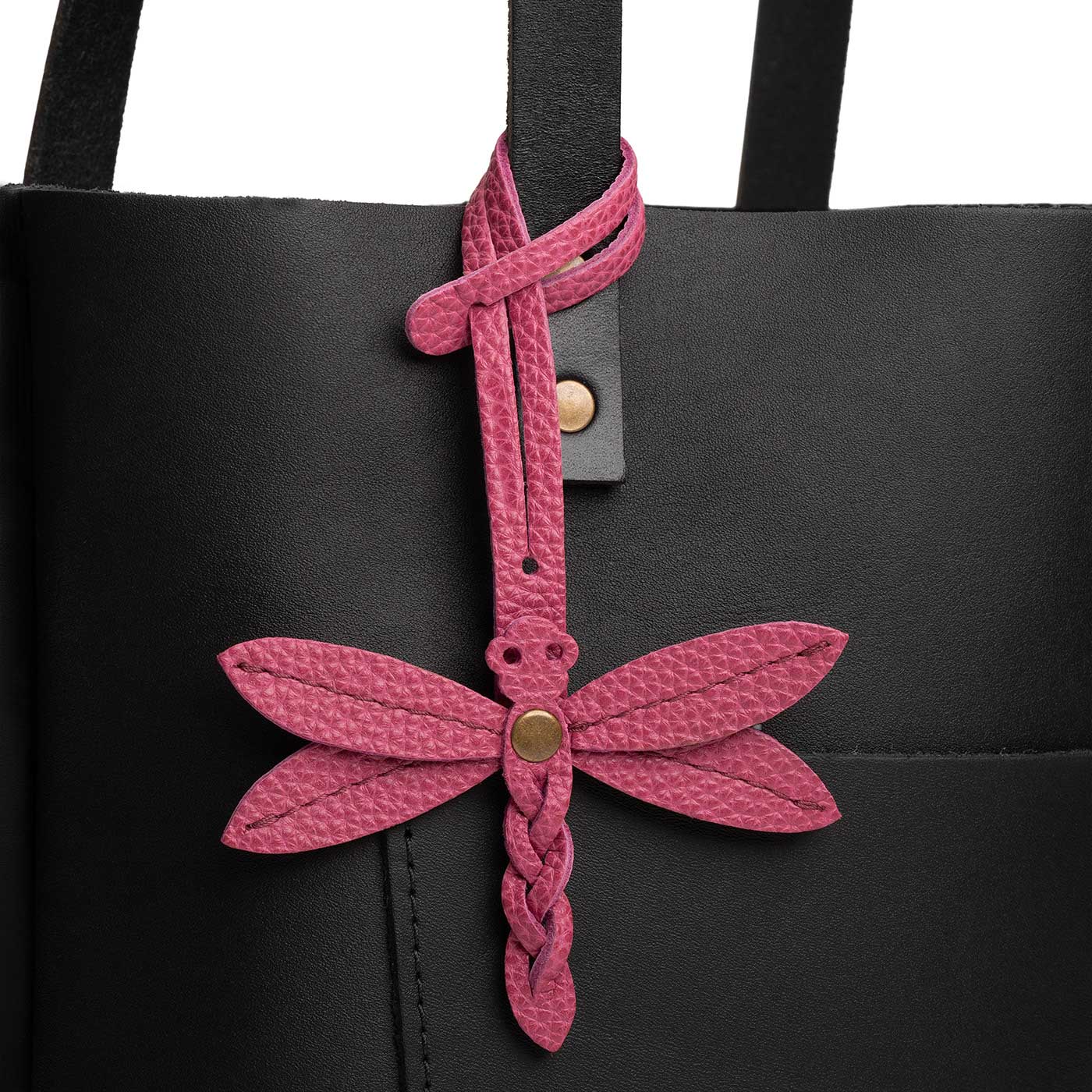Wild Rose | Dragonfly shaped leather charm tassel