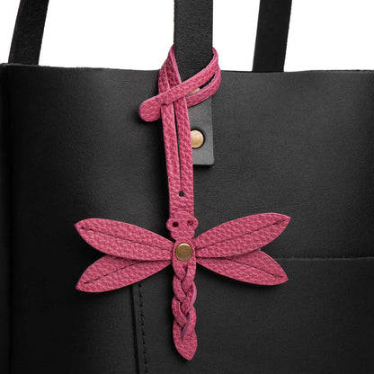 Wild Rose | Dragonfly shaped leather charm tassel