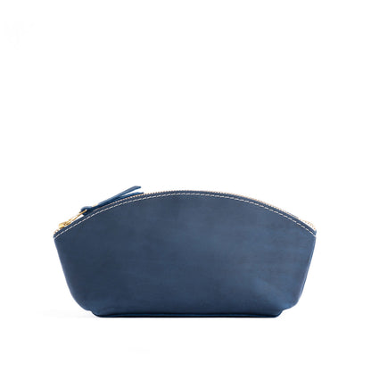 Deep Water*Eclipse | Spacious leather makeup bag with curved seams and top zipper