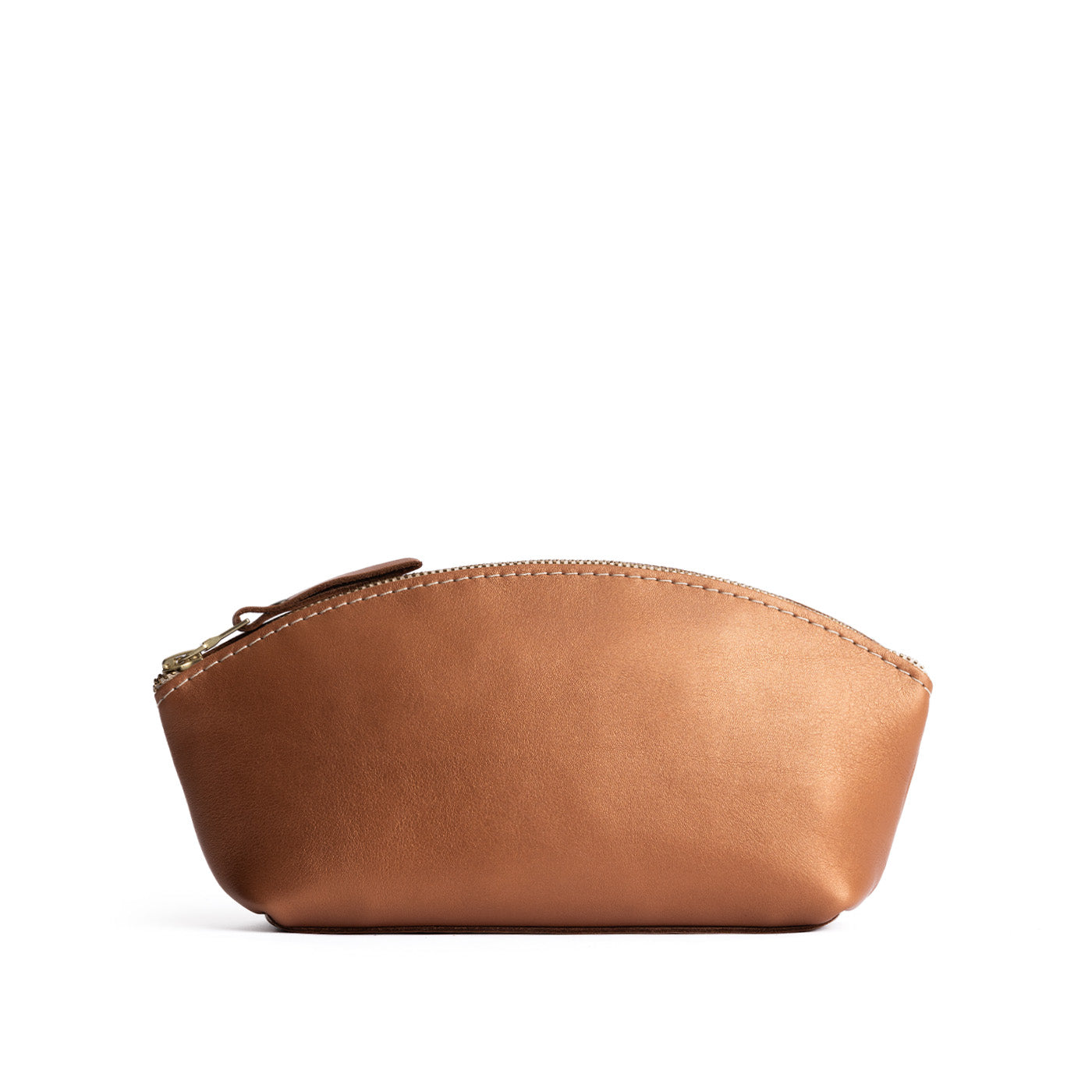 Hava*Eclipse | Spacious leather makeup bag with curved seams and top zipper