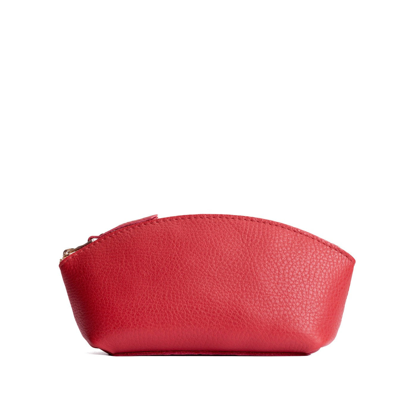 Sugar*Eclipse | Spacious leather makeup bag with curved seams and top zipper