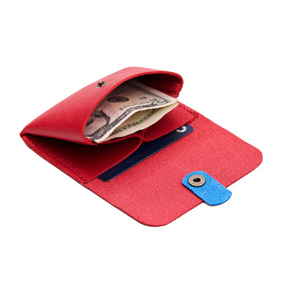 Cherry | Envelope snap wallet with contrast pull tab