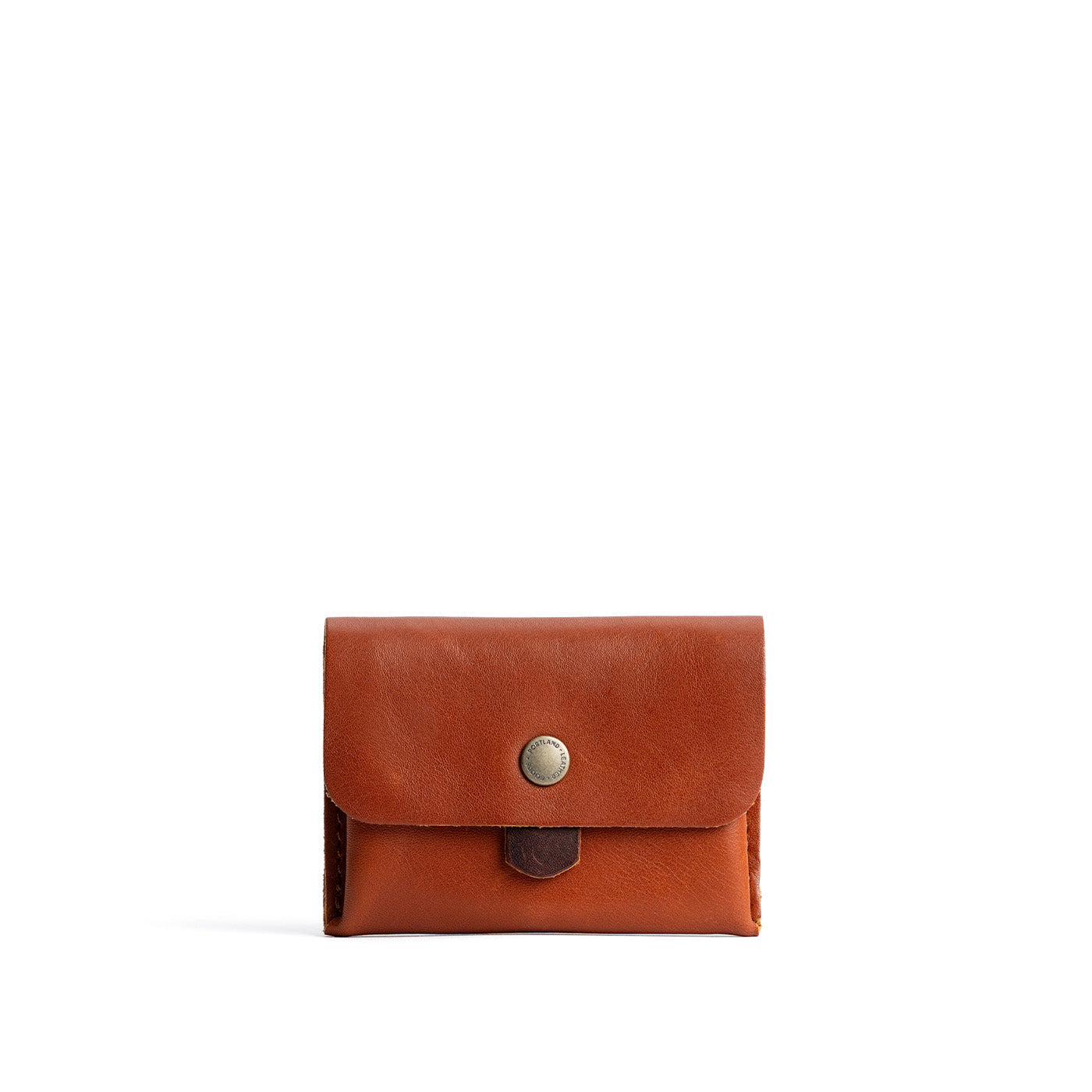 Chestnut | Envelope snap wallet with contrast pull tab