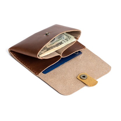 English Tan | Envelope snap wallet with contrast pull tab