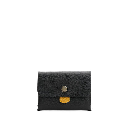 Pebbled--black | Envelope snap wallet with contrast pull tab