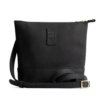 Shadow Black | Small rectangular crossbody purse with top zipper and interior pocket