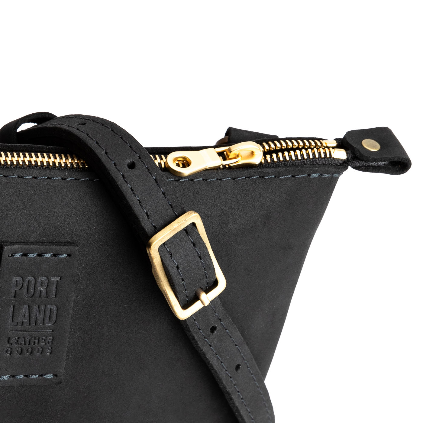 Shadow Black | Small rectangular crossbody purse with top zipper and interior pocket