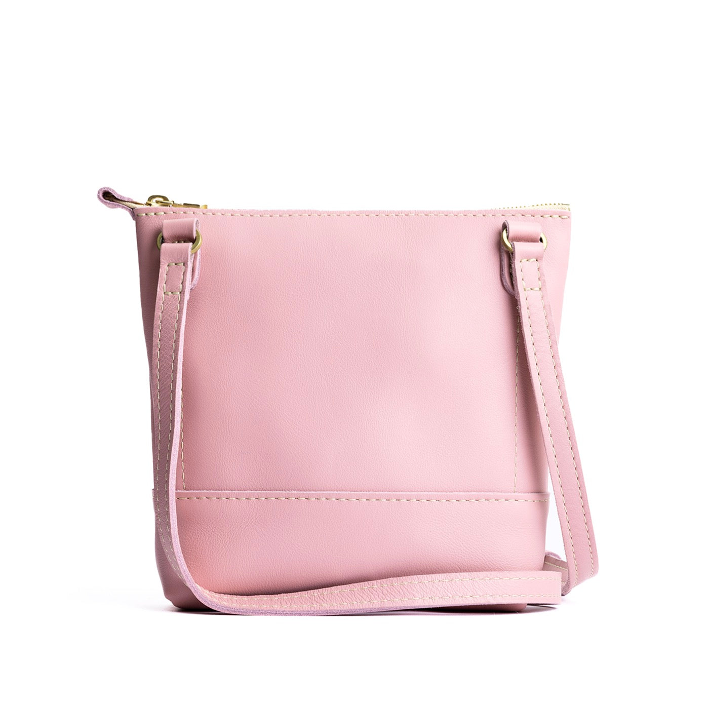 Vintage Pink | Small rectangular crossbody purse with top zipper and interior pocket