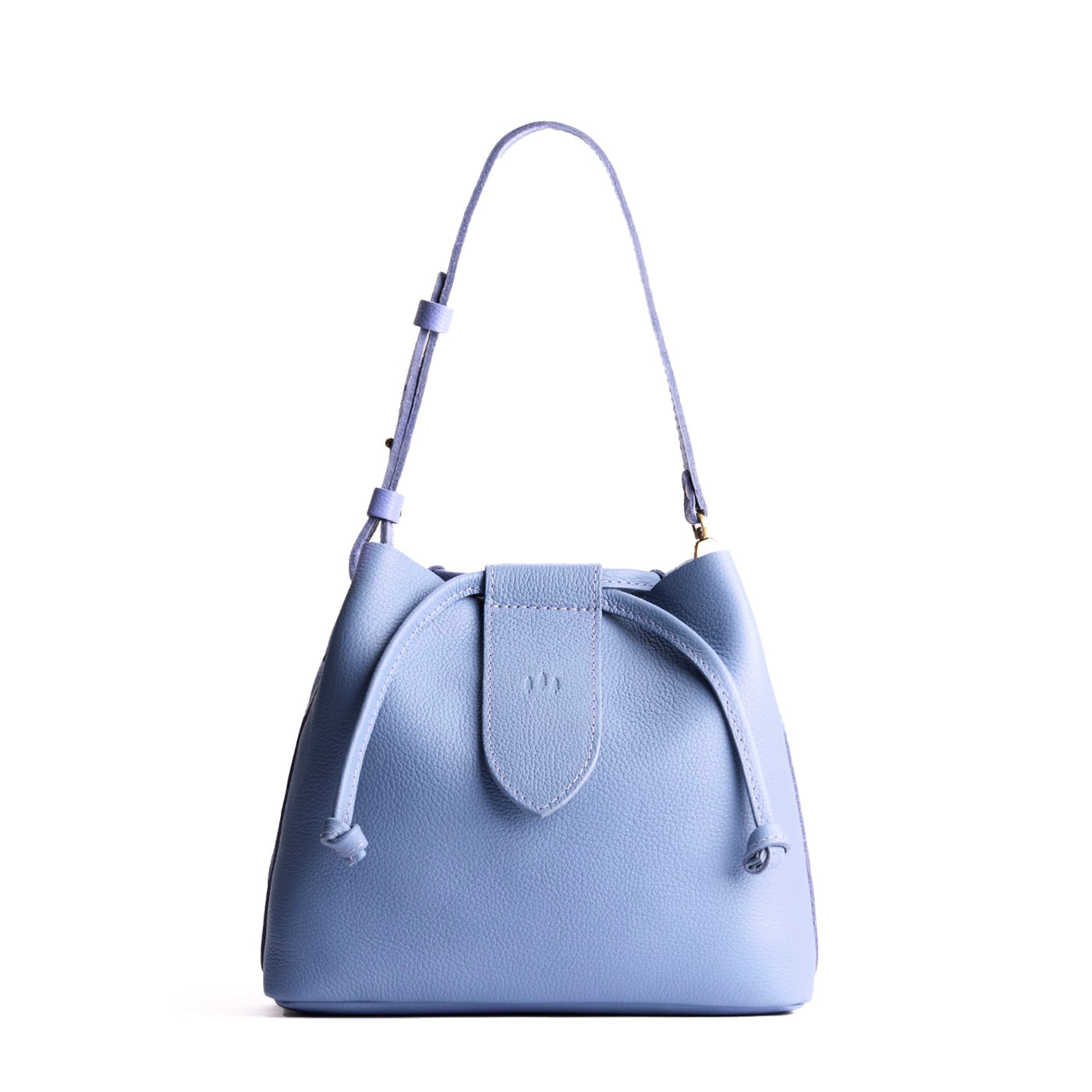 Aster*Large | Symmetrical leather bag with leather drawstring closure and adjustable shoulder strap