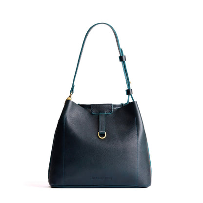 Boreal*Large | Symmetrical leather bag with leather drawstring closure and back ring for accessories