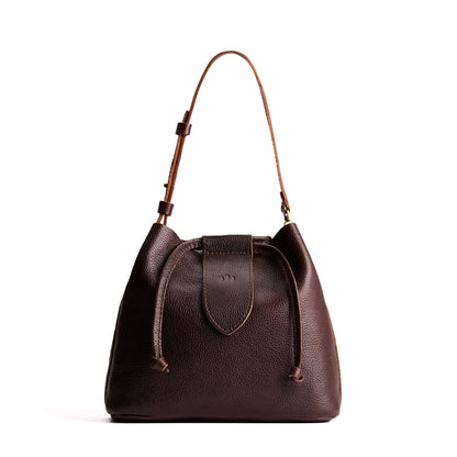 Coldbrew*Large | Symmetrical leather bag with leather drawstring closure and adjustable shoulder strap