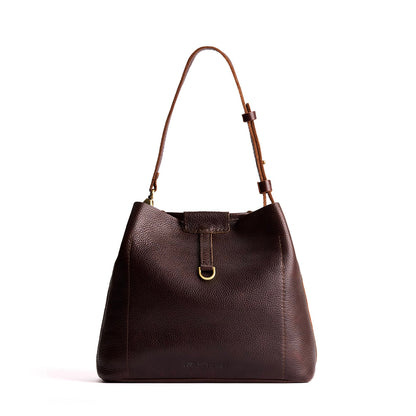 Coldbrew*Large | Symmetrical leather bag with leather drawstring closure and back ring for accessories