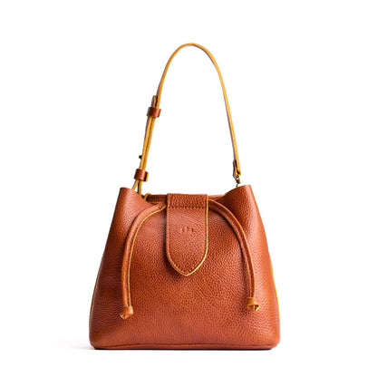Sienna*Large | Symmetrical leather bag with leather drawstring closure and adjustable shoulder strap