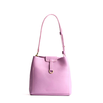 Calla Lily*Small | Symmetrical leather bag with leather drawstring closure and back ring for accessories