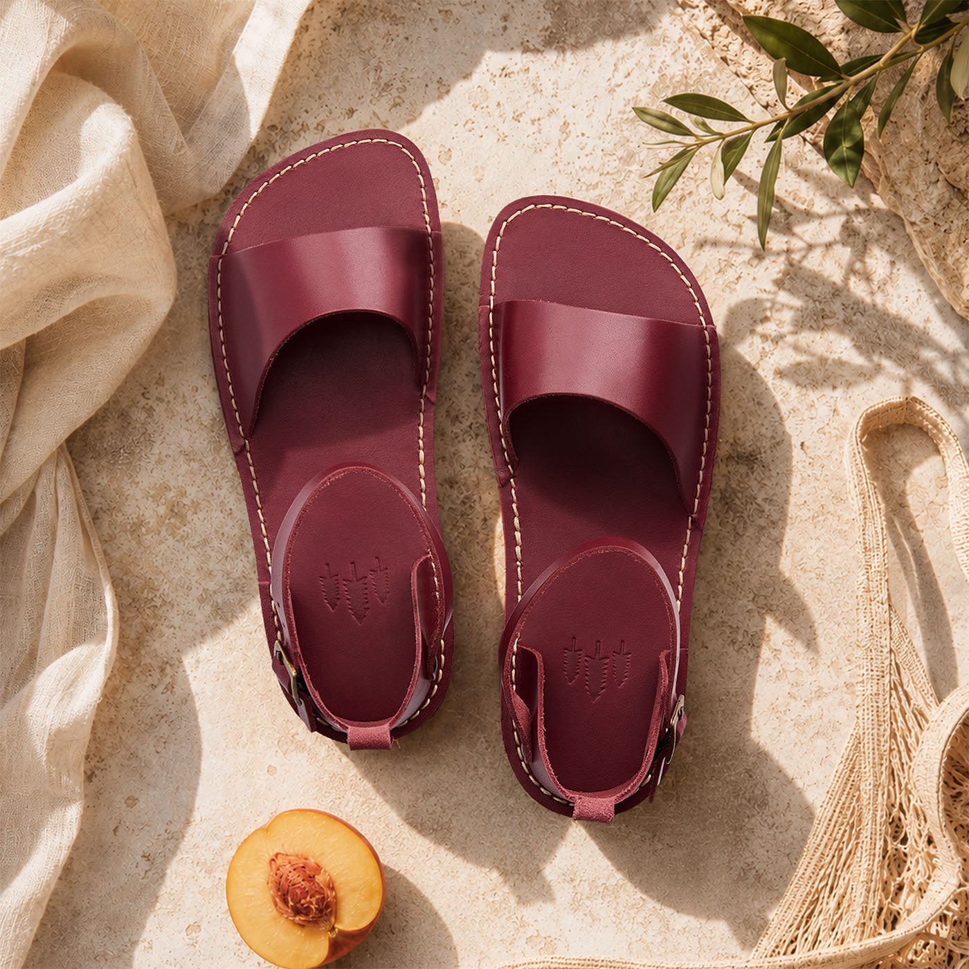 Marsala | Leather Sandals with buckle