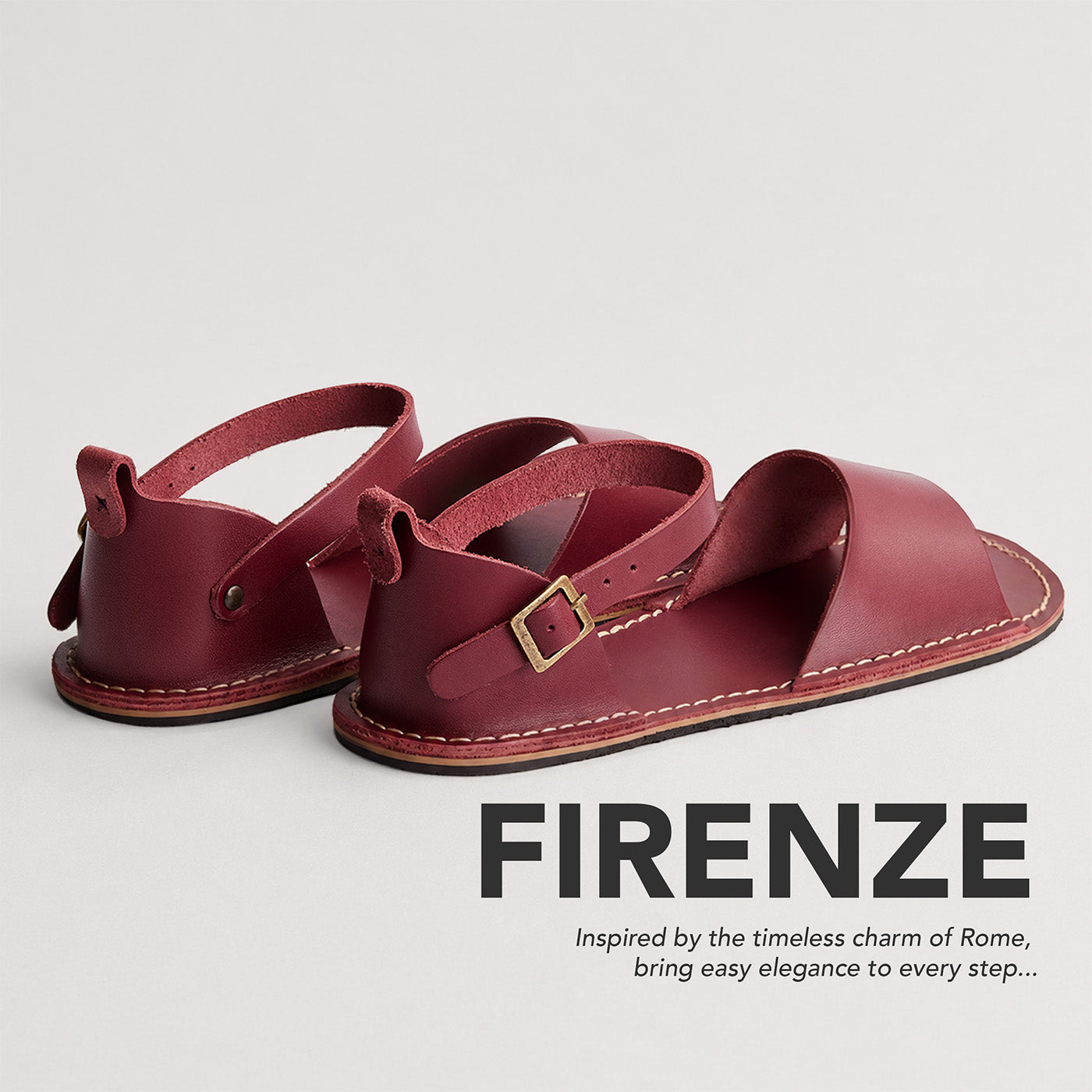 Marsala | Leather Sandals with buckle