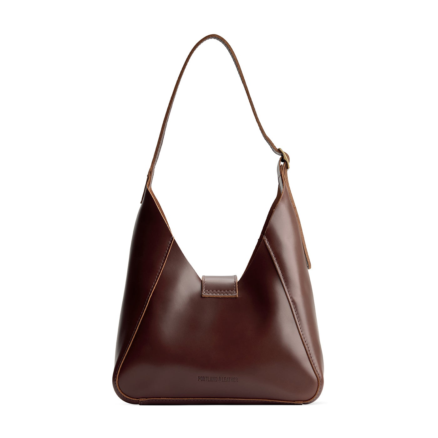 Chocolate Brown | Structured hobo shoulder bag with adjustable strap and magnetic closure
